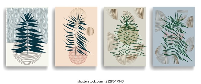 Afiche moderno con elementos de diseño minimalista. Grunge círculos texturados al estilo Boho . Arte mural, deco doméstico. Forma abstracta del vector.
