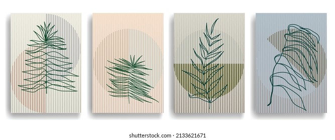 Afiche moderno con elementos de diseño minimalista. Grunge círculos texturados en estilo de arte Boho . Arte mural, deco doméstico. Forma abstracta del vector.