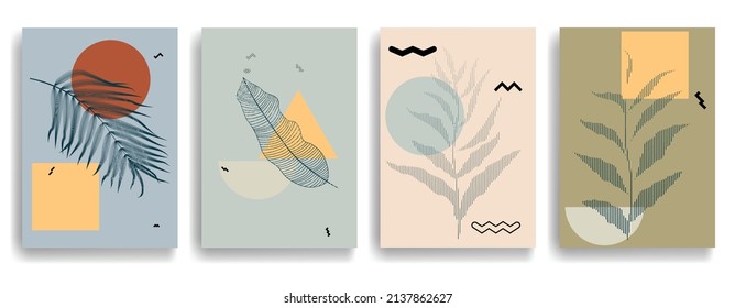 Afiche moderno con elementos de diseño minimalista. Grunge círculos texturados en estilo de arte Boho . Arte mural, deco doméstico. Forma abstracta del vector.
