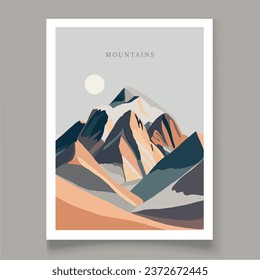 Modern poster mountains watercolor news 5 vector