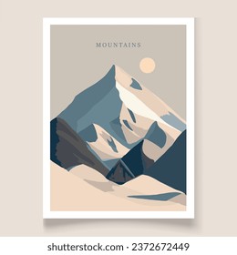 Modern poster mountains watercolor news vector