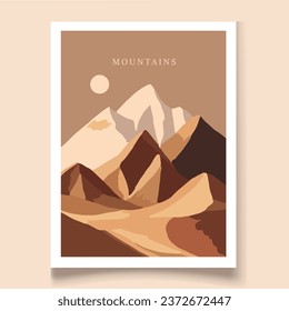 Modern poster mountains watercolor news4  vector