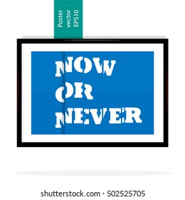 Modern poster on a blue background.