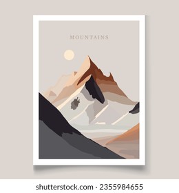 Modern poster sand mountains watercolor new
