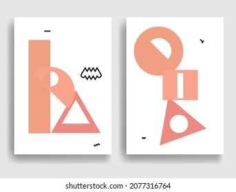 Afiche moderno con elementos de diseño minimalista simple al estilo Boho . Arte mural, deco doméstico. Forma abstracta del vector.