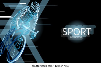 Modern poster for sports. Cycling banner vector. digital style . sport background design.