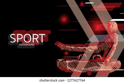 Modern poster for sports. gymnastics banner vector. digital style . sport background design.