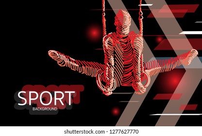 Modern poster for sports. gymnastics banner vector. digital style . sport background design.