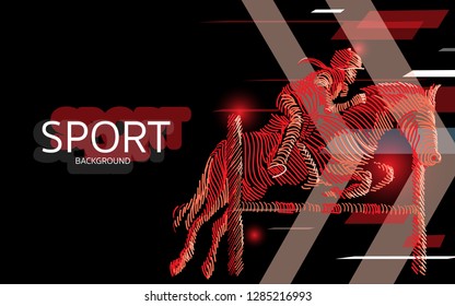 Modern poster for sports. horse riding banner vector. digital style . sport background design.