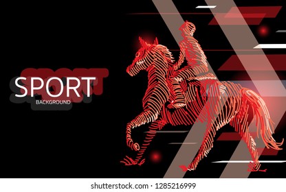 Modern poster for sports. horse riding banner vector. digital style . sport background design.