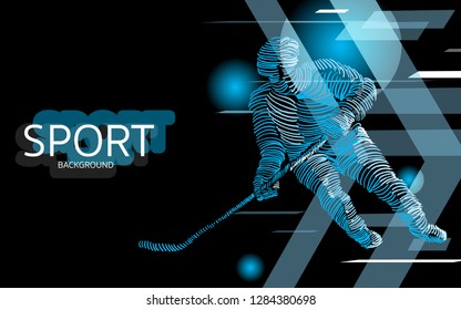 Modern poster for sports. ice hockey player banner vector. digital style . sport background design.