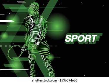 Modern poster for sports. tennis banner vector. digital style . sport background design.