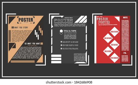 Modern poster style design.There are 3 sets of posters.