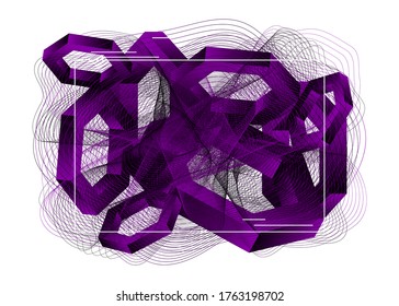 Modern poster template. Abstract background with dynamic linear waves. Creative Wallpaper. Vector illustration in flat style.