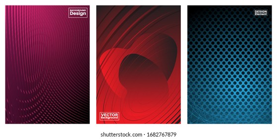 Modern poster template set with geometric patterns. Creative abstract shapes. Minimal covers design collection. Vector EPS 10.