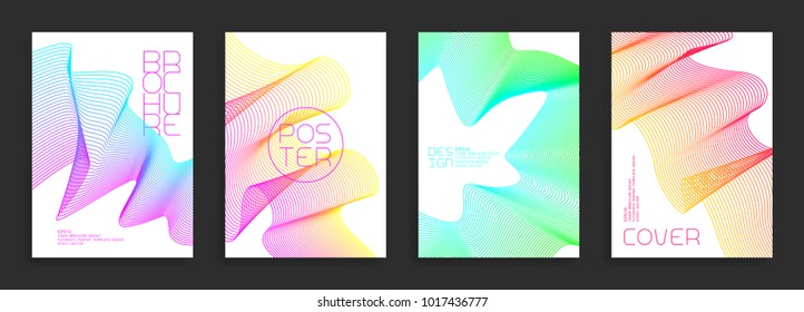Modern poster templates. Abstract vector backgrounds with colorful shapes. Cover, brochure flyer futuristic design.