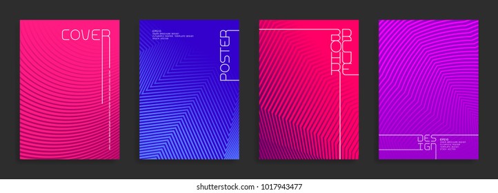 Modern poster templates. Abstract vector backgrounds with halftone gradients. Cover, brochure minimalistic design.