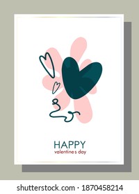 Modern poster with valentine's day. Future geometric design.
