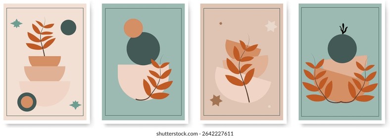 
Modern poster wall art set boho botanical contemporary