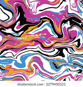 Modern posters with abstract fluid pattern, flow shapes and lines. Vector art backgrounds with flat painting illustration with paint splashes, liquid blobs. Modern colorful 
