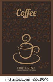 Modern posters with coffee background.Templates with coffee for flyers, banners, invitations, restaurant or cafe menu design.