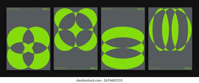 Conjunto de diseño de carteles modernos con formas geométricas audaces. 