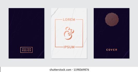 Modern posters template, marble background. Vector illustration