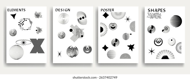 Modern  posters . Vector design composition with various geometric shapes . Abstract contemporary art . Vector art brochures