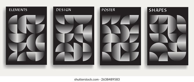 Modern posters . Vector design composition with various geometric shapes . Abstract contemporary art . Vector art brochures
