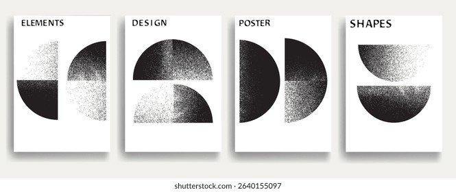 Modern posters . Vector design composition with grunge geometric shapes . Abstract contemporary art . Vector art ideal for media, ads, covers, brochures, banners
