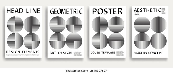 Modern posters . Vector design composition with various geometric shapes . Abstract contemporary art . Vector art ideal for media, ads, covers, brochures, banners, flyers, cards
