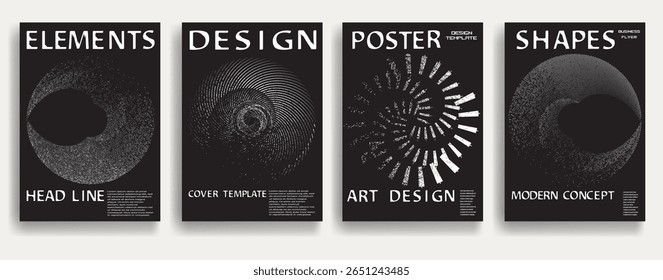 Modern posters . Vector design composition with grunge geometric shapes . Abstract contemporary art . Vector art ideal for media, ads, covers, brochures, banners
