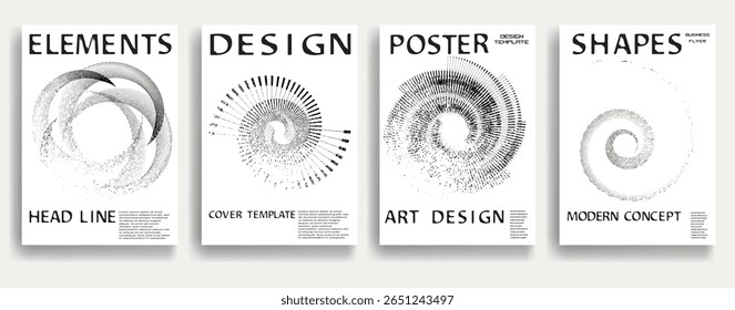 Modern posters . Vector design composition with grunge geometric shapes . Abstract contemporary art . Vector art ideal for media, ads, covers, brochures, banners
