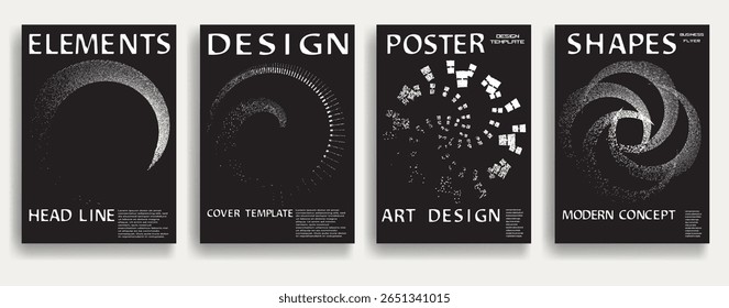 Modern posters . Vector design composition with grunge geometric shapes . Abstract contemporary art . Vector art ideal for media, ads, covers, brochures, banners 
