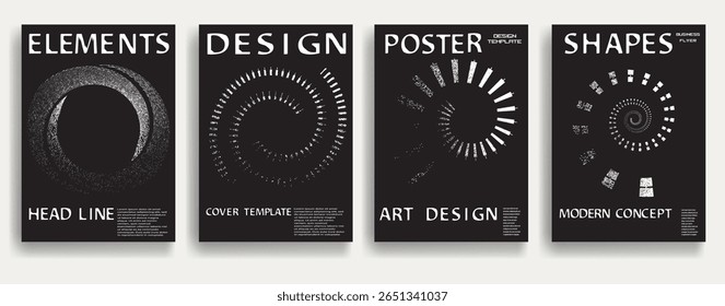 Modern posters . Vector design composition with grunge geometric shapes . Abstract contemporary art . Vector art ideal for media, ads, covers, brochures, banners 