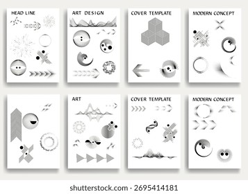 Modern  posters . Vector design composition with various geometric shapes . Abstract contemporary art . Vector art brochures