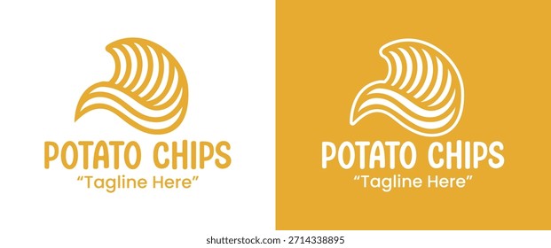 Un logotipo moderno de papas fritas diseñado para marcas de refrigerios, envases de alimentos e identidad minorista casual.