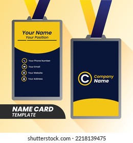 modern Potrait Name card design . double sided Potrait Name card design template . flat design Potrait Name card inspiration.