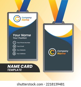 diseño moderno de tarjeta Potrait Name. plantilla de diseño de tarjeta de nombre de foto de doble cara.