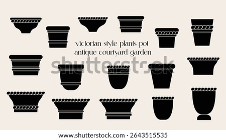 Modern pottery design. Black and white, silhouette ceramic illustration. Isolated vector art work. 