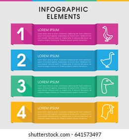 Modern poultry infographic template. infographic design with poultry icons includes goose. can be used for presentation, diagram, annual report, web design.