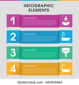 Modern pouring infographic template. infographic design with pouring icons includes shower. can be used for presentation, diagram, annual report, web design.