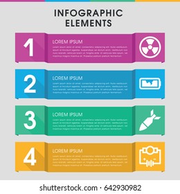 Modern power infographic template. infographic design with power icons includes broken battery, rocket bomb. can be used for presentation, diagram, annual report, web design.