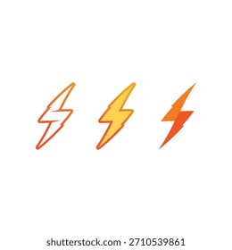 Diseño moderno del logotipo del flash de Power Thunder con líneas limpias y símbolos dinámicos