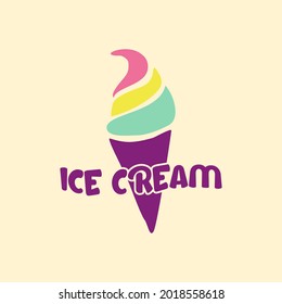 modern and powerfull logo design for ice cream identity.