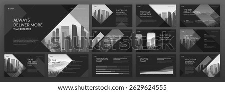 Modern Powerpoint presentation template. Use for modern Keynote presentation background, brochure cover design, brand guidelines, pitch deck, landing page, annual report, company profile.
