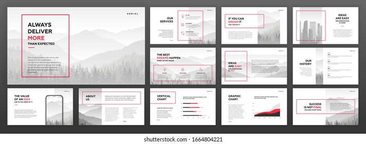 Modern powerpoint presentation templates set. Use for modern keynote presentation background, brochure design, website slider, landing page, annual report, company profile, facebook banner.