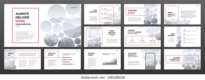 Modern Powerpoint Presentation Templates Set. Use For Modern Keynote Presentation Background, Brochure Design, Website Slider, Landing Page, Annual Report, Company Profile, Facebook Banner.