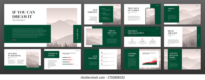 Modern powerpoint presentation templates set. Use for modern keynote presentation background, brochure design, website slider, landing page, annual report, company profile, social media banner.