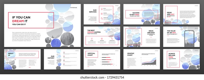 Modern powerpoint presentation templates set for business. Use for modern keynote presentation background, brochure design, website slider, landing page, annual report, company profile, portfolio.